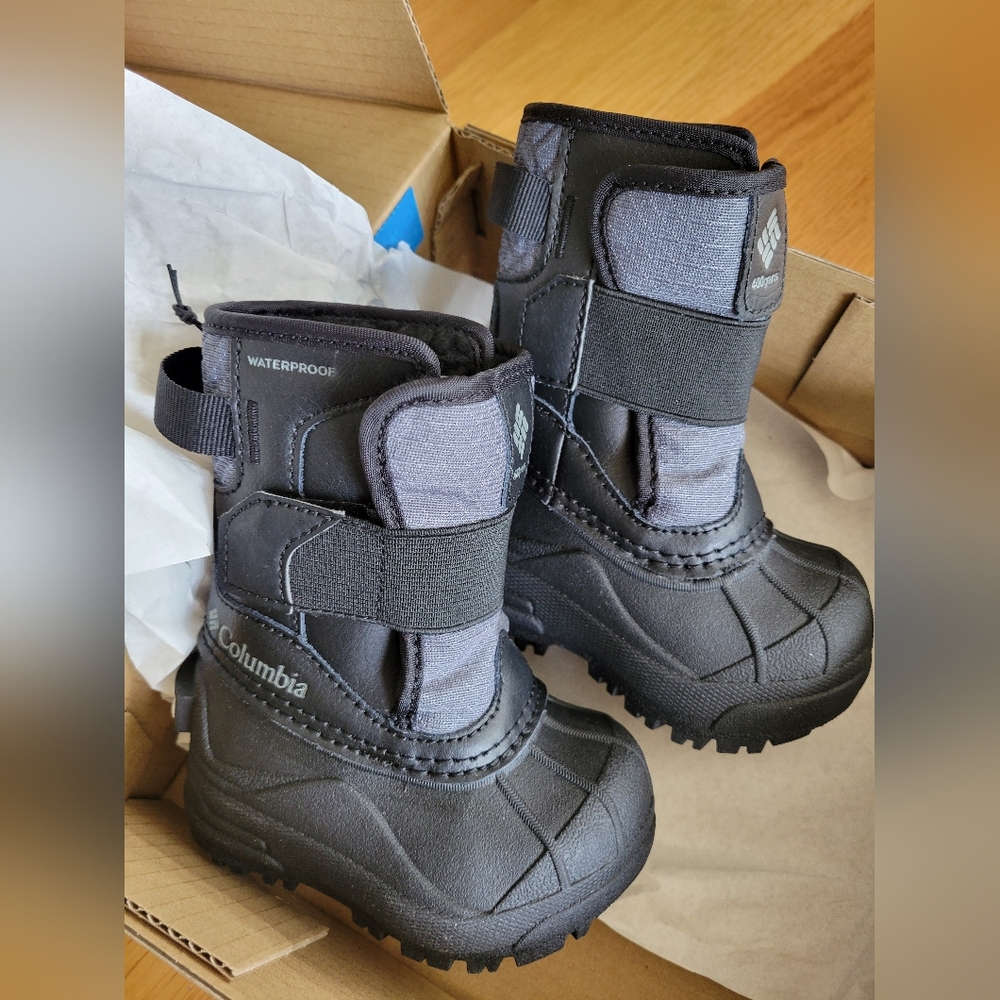 Columbia Kids Black and Gray Waterproof Winter Boots